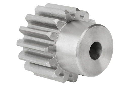 Spur gears in steel, module 5 toothing milled, straight teeth, engagement  angle 20°