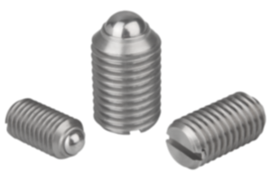 Spring plungers with slot and ball, stainless steel Spring plungers with slot and ball, stainless steel