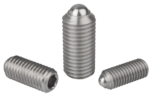 Spring plungers with hexagon socket and ball, stainless steel