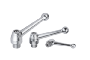 Clamping levers, stainless steel with internal thread, threaded insert stainless steel