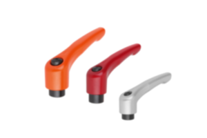 Clamping levers, die-cast zinc, with internal thread, satin finish, threaded insert black oxidised steel - inch Clamping levers, die-cast zinc, with internal thread, satin finish, threaded insert black oxidised steel - inch