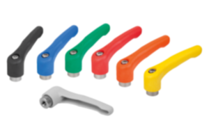 Clamping levers, plastic with internal thread, threaded insert stainless steel Clamping levers, plastic with internal thread, threaded insert stainless steel