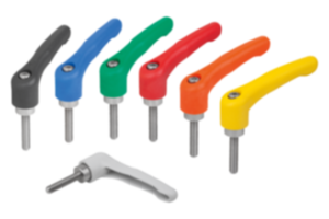 Clamping levers, plastic with external thread, threaded insert stainless steel - inch Clamping levers, plastic with external thread, threaded insert stainless steel - inch