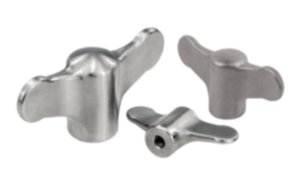 Wing grips internal thread, stainless steel
