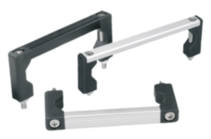 Pull handles, aluminium with plastic grip legs