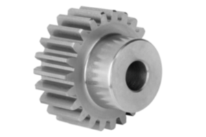 Spur gears in steel, module 2 toothing milled, straight teeth, engagement angle 20°