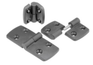 Plastic polyamide locking lever hinges black grey button