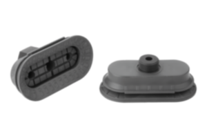 Bellows suction cups, oval 1.5 folds with integrated fastener Bellows suction cups, oval 1.5 folds with integrated fastener