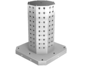 Clamping towers, grey cast iron, 8-sided, with grid holes